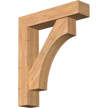 Ekena Millwork Westlake Block Smooth Bracket w/ Offset Brace, Western Red Cedar, 7 1/2"W x 34"D x 40"H BKT0806X34X40WTL05SWR